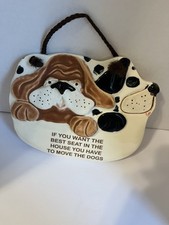 Vintage 1994 Smoky Mountain Pottery Move The Dogs Hanging sign