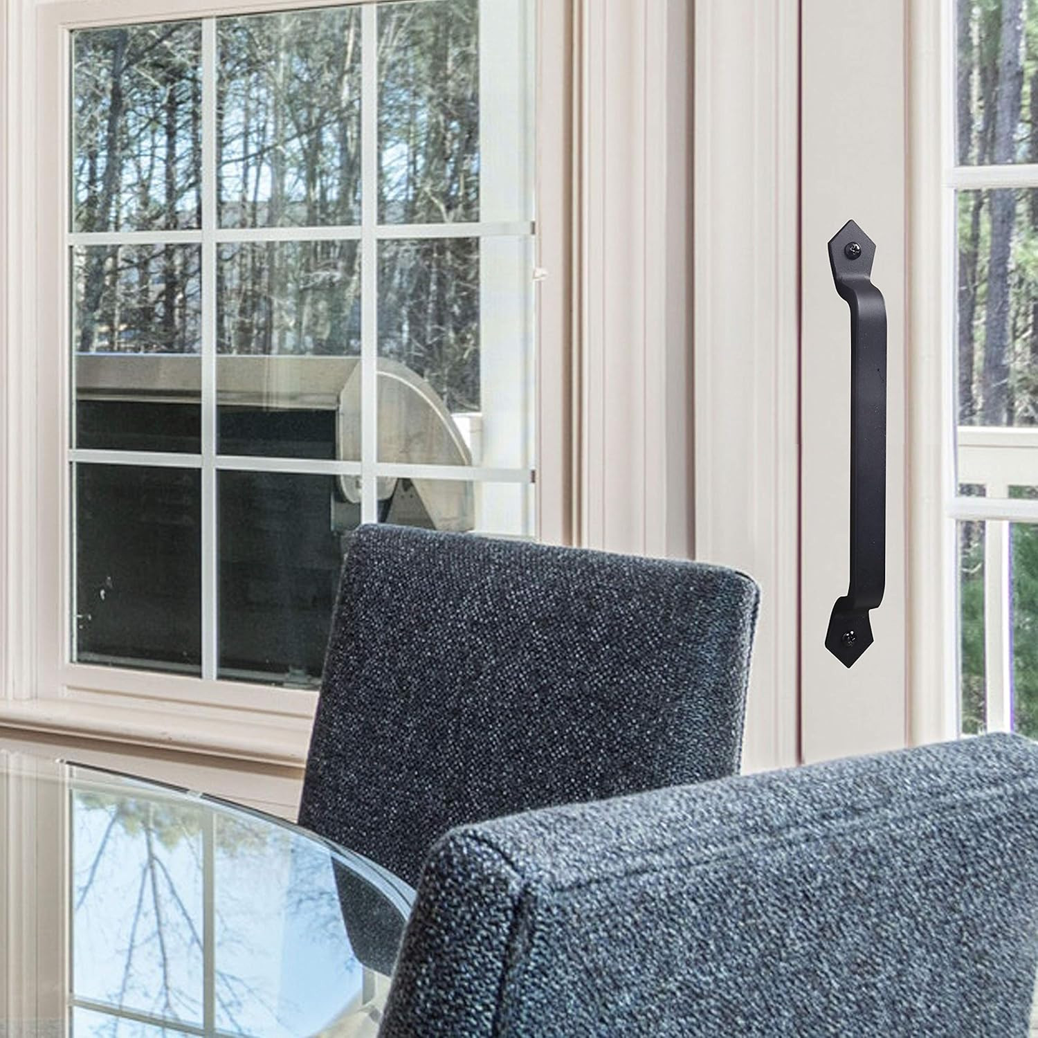 WEBI Rustic Gate Handle:11 Inch Cast Iron Sliding Barn Door Handle,Vintage Long 