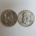 1959 P&D Franklin Half Dollars 90% SILVER (2 Coin Set) ***Exact Coins*** #00-76