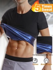 Men Sports Sauna Shirt Sweat Compression Shirt Weight Loss Body Shaper Workout