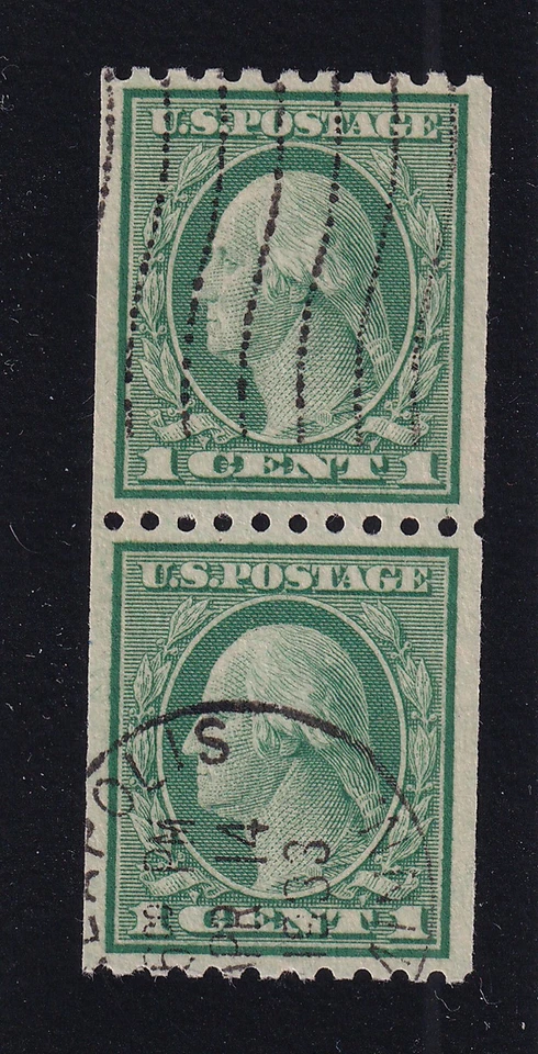 1918 Washington 1c Sc 486 used rotary coil pair XF-SUP 95 PSE Certificate (LE - Image 2 of 2