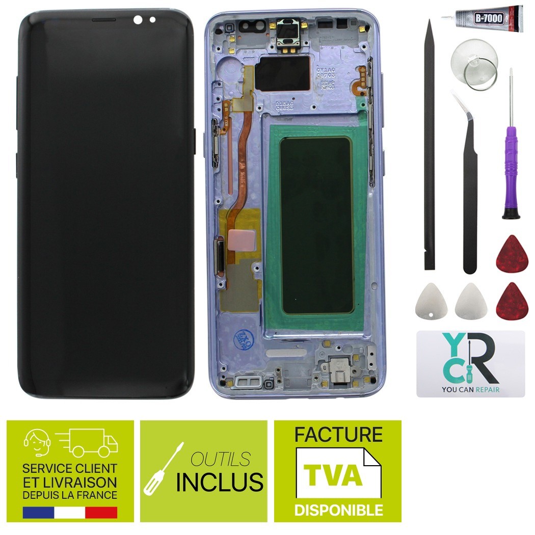 Samsung Galaxy S8 Orchidée - Ecran châssis reconditionné + outils