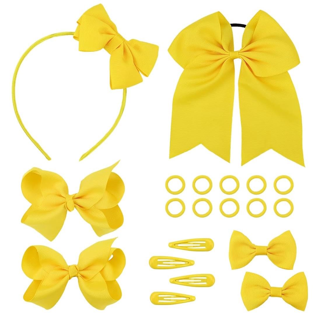 Accessoires cheveux filles pour mariages et fêtes avec nœud jaune éclatant