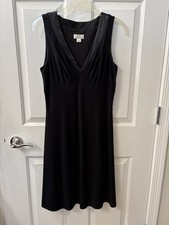 Ann Taylor Loft Black Cocktail Evening Dress Flowy Skirt Sz. 8