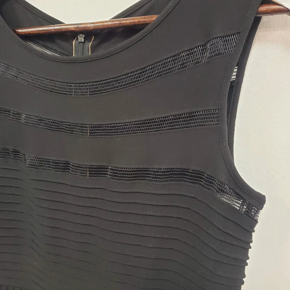 Tadashi Shoji Womens Sleeveless Event Tiered Midi Dress Size L Black Cocktail - Image 2 of 4