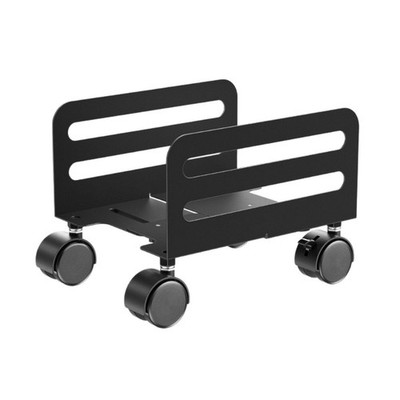 Adjustable Computer Tower Stand With Locking Casters Heavy Duty Steel Rolling PC
