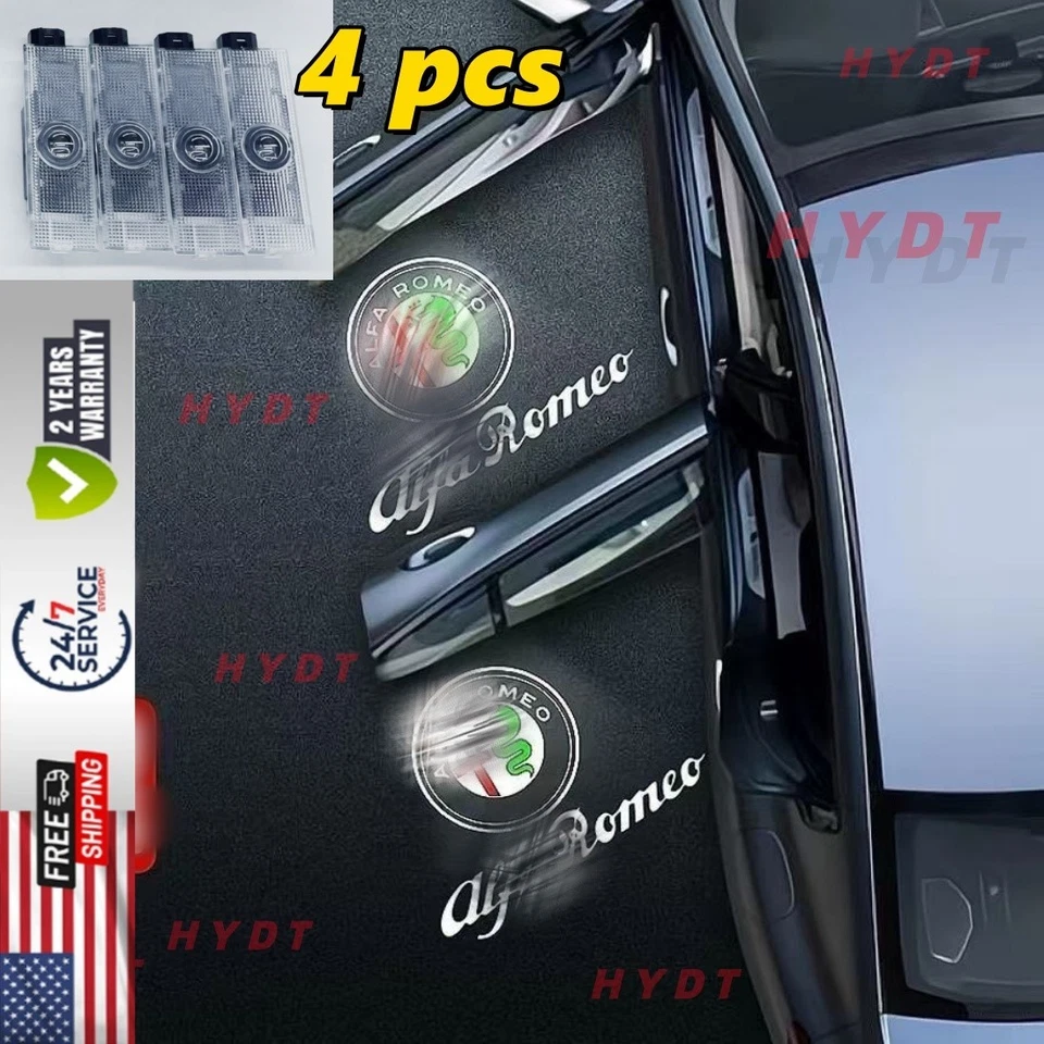 Luz láser sombra cortesía escalón puerta 4 piezas para Alfa Romeo Stelvio 2002-2021 Foto 2 de 2