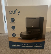 eufy L60 Hybrid Robot Vacuum & Mop Self-Empty Station 5000Pa Hair Detangle Black