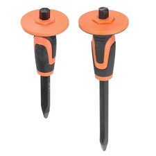 1set Masonry Chisel 9.8"/11.8" with Hand Guard Pointed Head Concrete Chisel