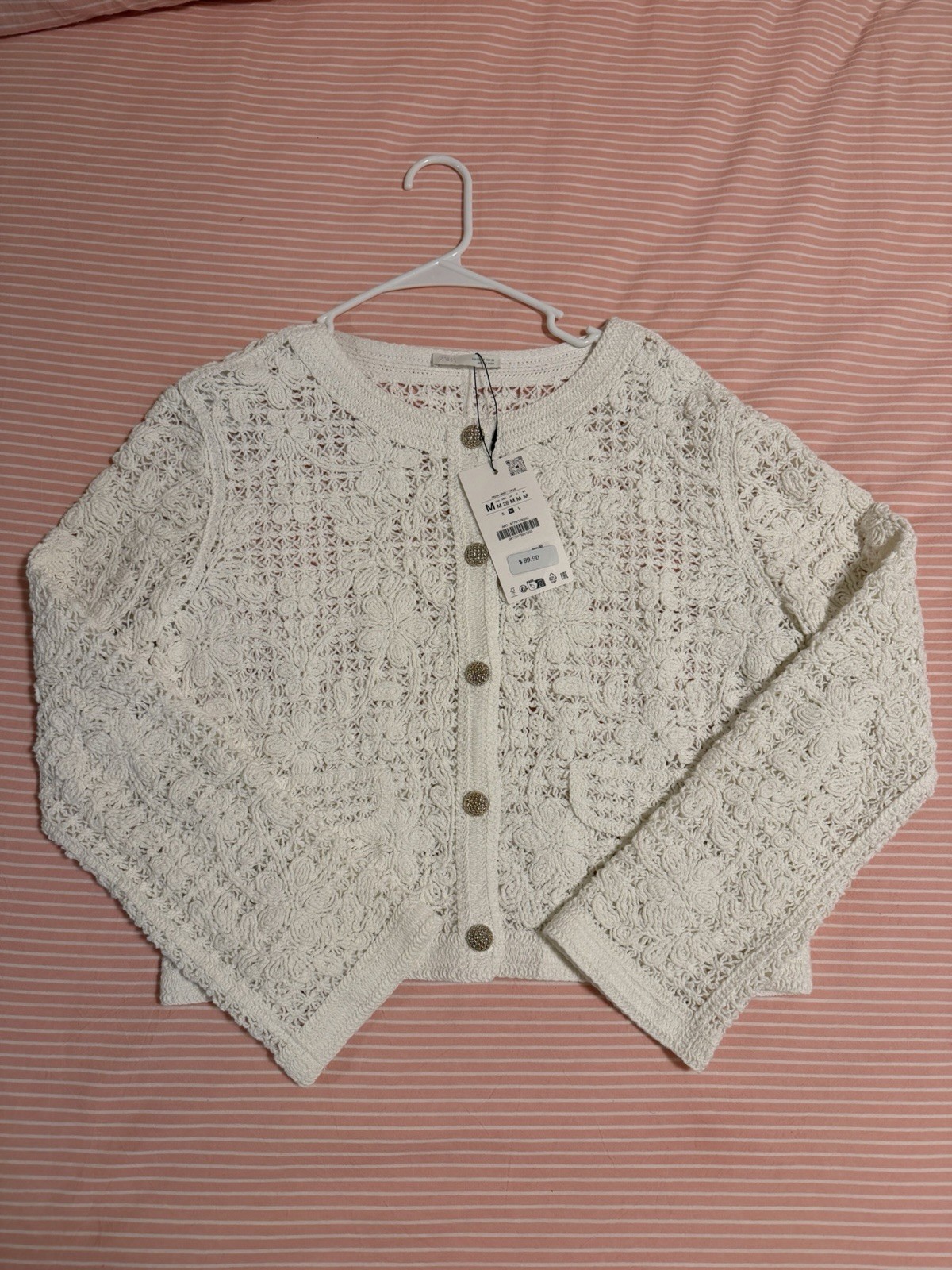 Zara Crochet Jacket M NWT