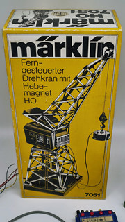Märklin 7051 fernsteuerbarer Drehkran mit Hebemagnet H0 1:87 Metall