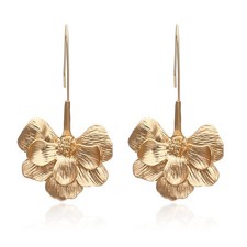 Gold Flower Earrings for Women Petal Earrings Bohemian Big Flower Floral Dangle