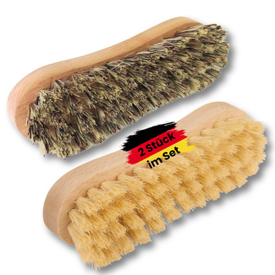 zederle Scheuerbürsten mit Griff aus Buchenholz harte und weiche Borsten
