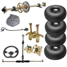 44 Rear Live Axle Kit for Go Kart ATV Buggy Hydraulic Brakes 19x7-8 Wheels