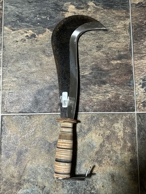 Angelo B Lucca Bill hook 10 Blade Leather Wrapped Handle Italy 
