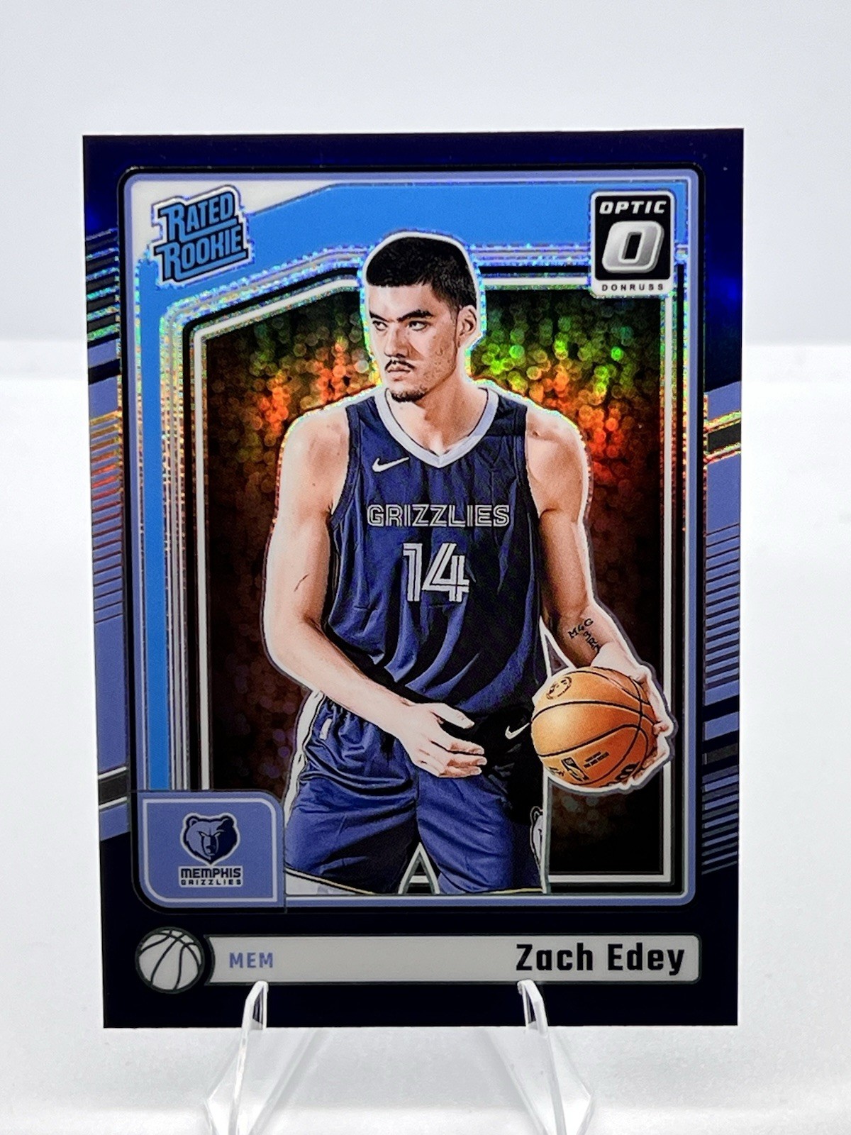 2024-25 Panini Donruss Optic Zach Edey Rated Rookie Purple Prizm No. 288