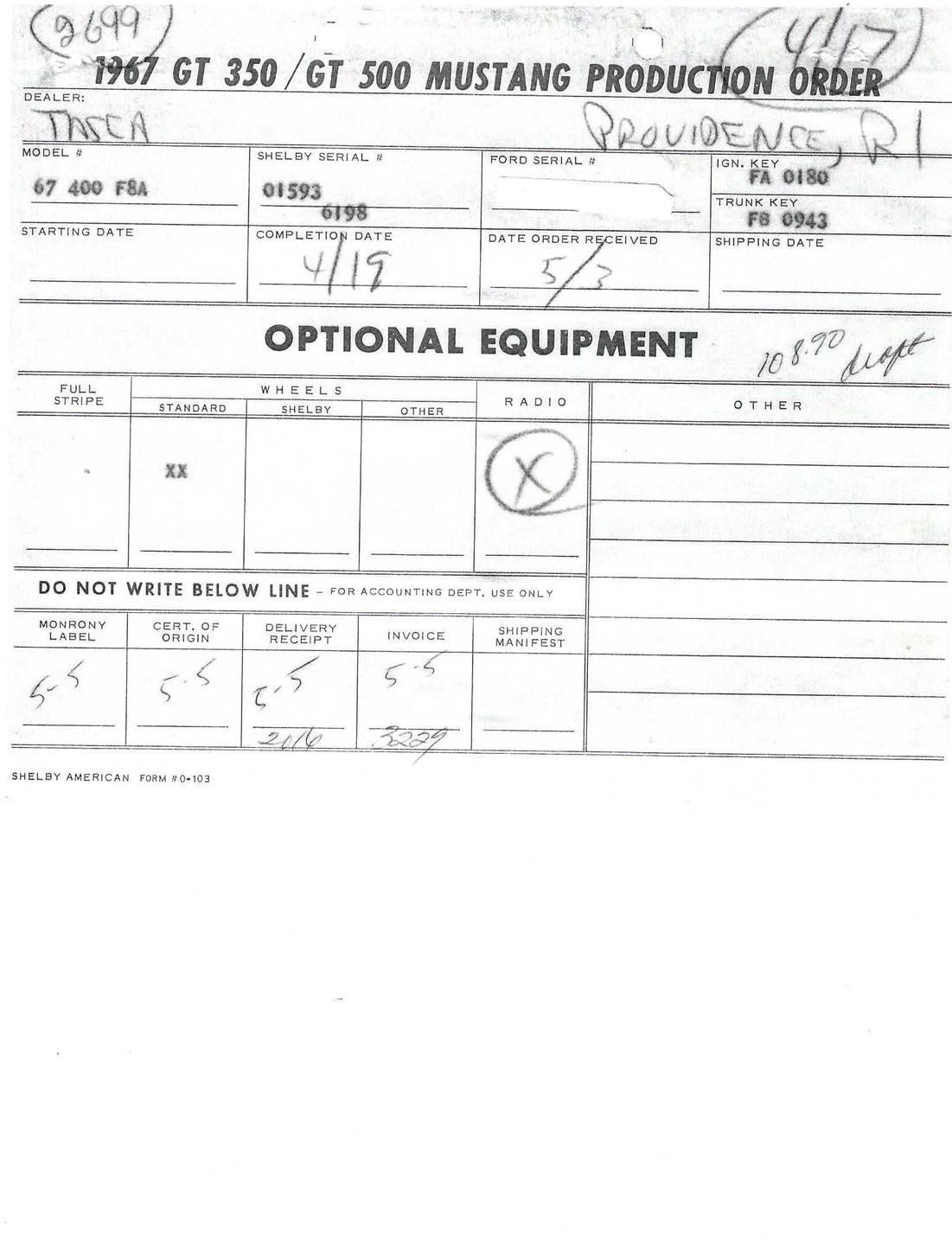 1967 Shelby GT500 TASCA