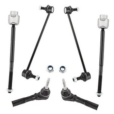 6pcs - All 4 Inner  Outer Tie Rods, Both 2 Front Sway Bar Links for