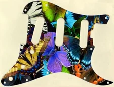 Stratocaster Graphical Pickguard Custom to fit Fender SSS11 Hole ELITE Butterfly