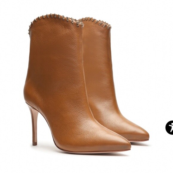 SCHUTZ Aydin Heeled Leather Bootie 