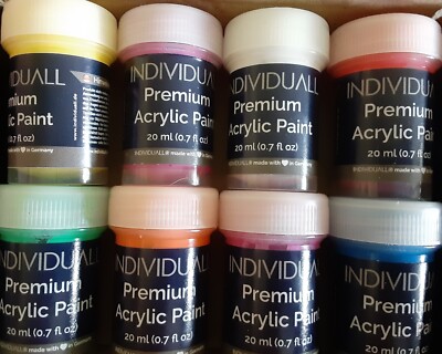 Individual Premium Acrylic Paints Set of 8. Each Is 20ml (0.7oz)