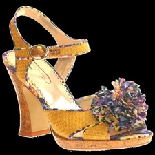 POETIC LICENCE 4 Irregular Choice Floral Yellow WOMENS PUMPS HIGH HEELS SIZE 10