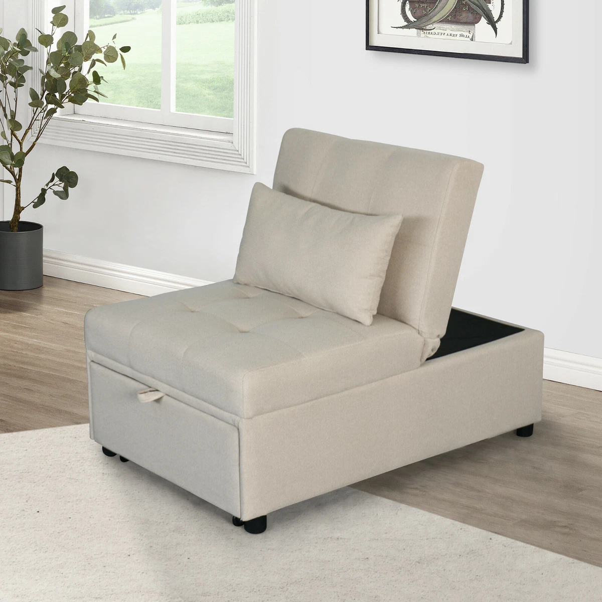 4 in 1 Folding Ottoman Sofa Bed Convertible Sofa Chair Multi