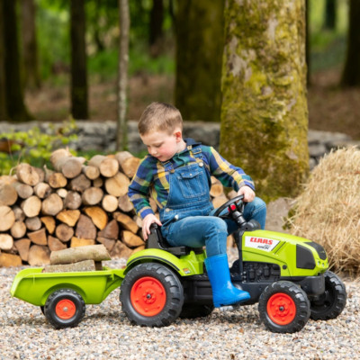 Push Along Aufsitz Traktor mit Anhänger Kinder Kinder Garten Bauernhof Outdoor Spielzeug