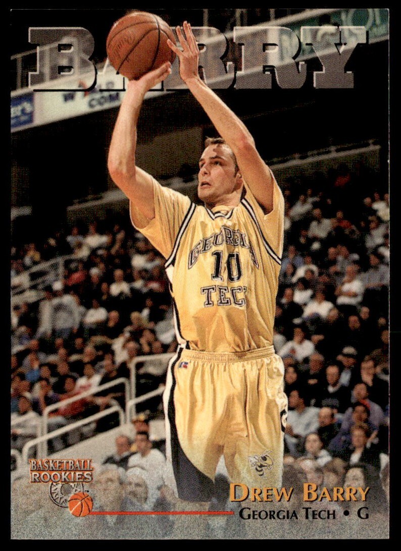 1996 Score Board Basketball Rookies Drew Barry RC #60 Yellow Jackets