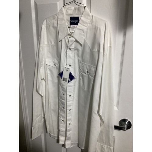 Wrangler Men's Western shirt white/pearl snaps nwt XL