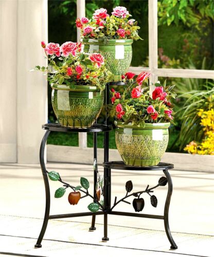 COUNTRY APPLE BRANCH 3 TIER PLANT STAND * 3 Tier Gate In/Outdoor** NIB - Picture 11 of 14