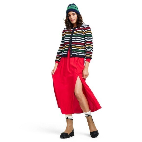 La Ligne x Target Women's Multicolor Textured Striped Cardigan