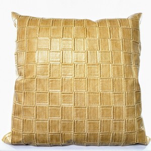 camel leather throw pillow