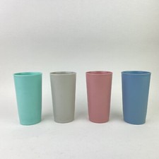 Set 4 Vintage Tupperware Pastel Cups Tumblers Opaque Made In USA 873-9 NO LIDS