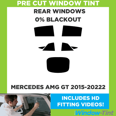 Für Mercedes AMG Gt 2015-20222 Vor Cut Fenster Getönt Heck 0% Blackout Folie