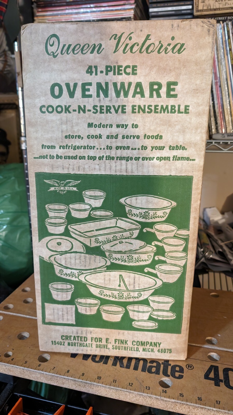 E. Fink MCM Glasbake Queen Victoria 41 Piece Cook N Serve Ensemble NOS MCM