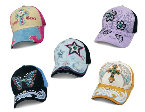 Women's Caps Hats Heartland Ladies Country Faux Leather Rhinestones & Studs - Picture 2 of 13