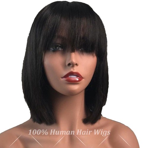 10 Inch Yaki Straight Bob Wig Human Hair Glueless HD Lace Breathable Cap Myfirstwig Natural Hair Textured Yaki Blunt Cut Bob Glueless  main image 3