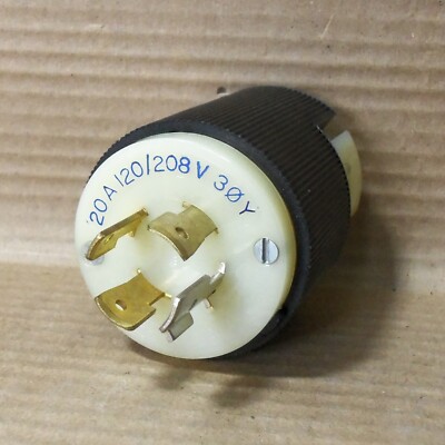 NEW HUBBELL TWIST-LOCK MALE PLUG 20A 120/208V 3-PHASE Y NON-GROUNDING AK