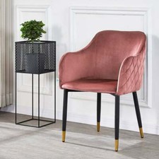 Crushed Velvet Scallop Oyster Chair Sofa Seat Dining Armchair Home Furniture