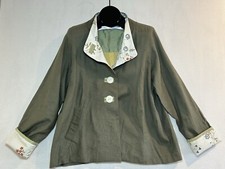 Kai Mira Lagenlook Hemp Soy Silk Jacket Sz Xl Art To Wear Usa Made Green Natural