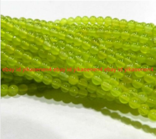 4mm Green Peridot Gemstone Round Loose Beads 15" - Picture 10 of 12