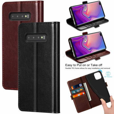 For Samsung Galaxy S10/S10+/S10E/S9 S8 Plus Phone Cover Leather Card Holder Case