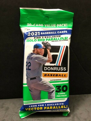 2021 DONRUSS MLB Fat Pack Cello 30-CARD HOLO Red VECTOR Parallel BRAND NEW!!  