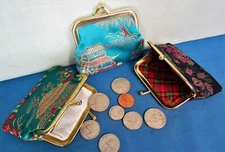 Coin Purses ~ Elegant Oriental Motif ~ Quality Snap Change Purses ~ Set of Three