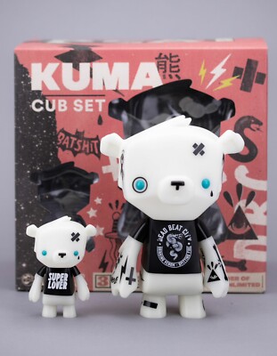 Dead Beat City, Kuma & Cub Set   Dead Beat Bear! GID Signed Ltd Ed 1/100 w/Print