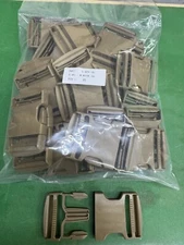 Lot of (25) 2” ITW Acetal Duel Sliding Side Release Buckle - Coyote Brown