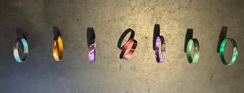 Set of 7 Colorful Metal Rings -  Great for Favors, Parties, Toys!