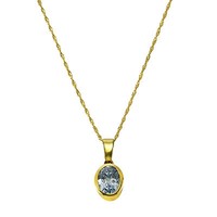 Celesta Gold AnhäNger Mit Kette 375/- Gelbgold Mit 1 Blautopas (Beh) LäNge 43Cm
