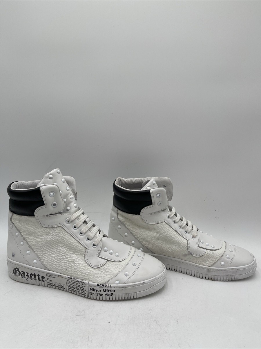 靴 john galliano 11a/w John Galliano Gazzette Newsprint Pattern High-Top Fashion